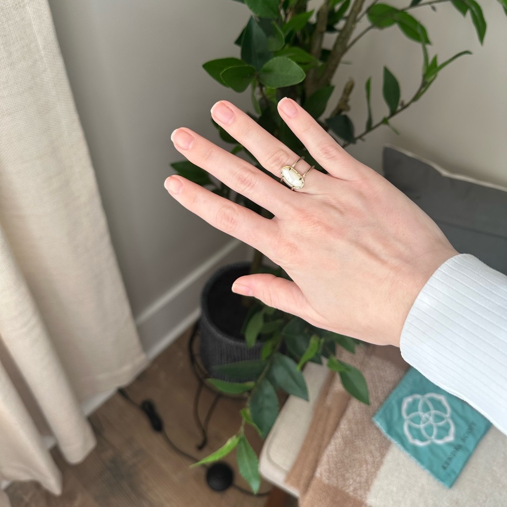 Kendra Scott Elyse Iridescent Drusy Gold Frame Band Ring